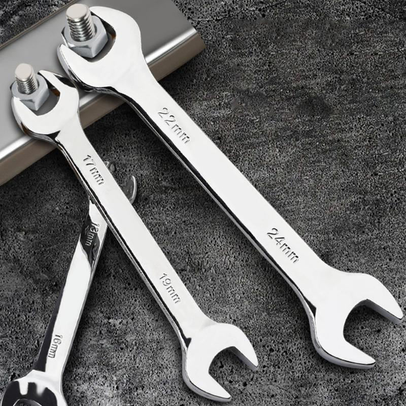 Practical Double Head Mirror Finish Wrench Set Nonslip Grip Solid 45 Carbon Steel Tool Kit High Torques Wrench Set