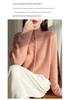 Women's Velvet Cardigan: Cozy Half-High Collar, Loose Fit, Versatile Winter Sweater.