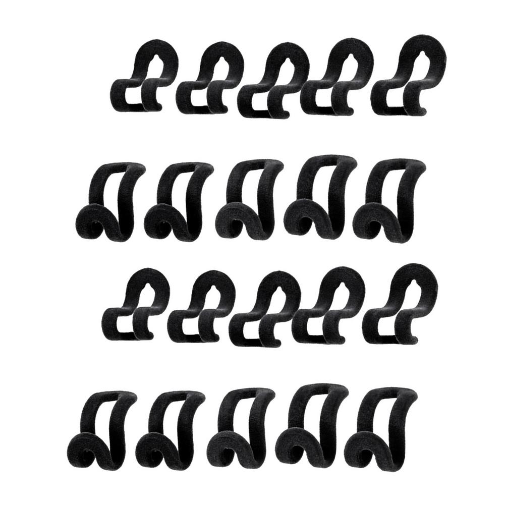 10/20 шт. Вельветовые крючки-соединители для вешалок Каскадные крючки Расширители для соединения вешалок в шкафу Экономия места 10pcs чёрный