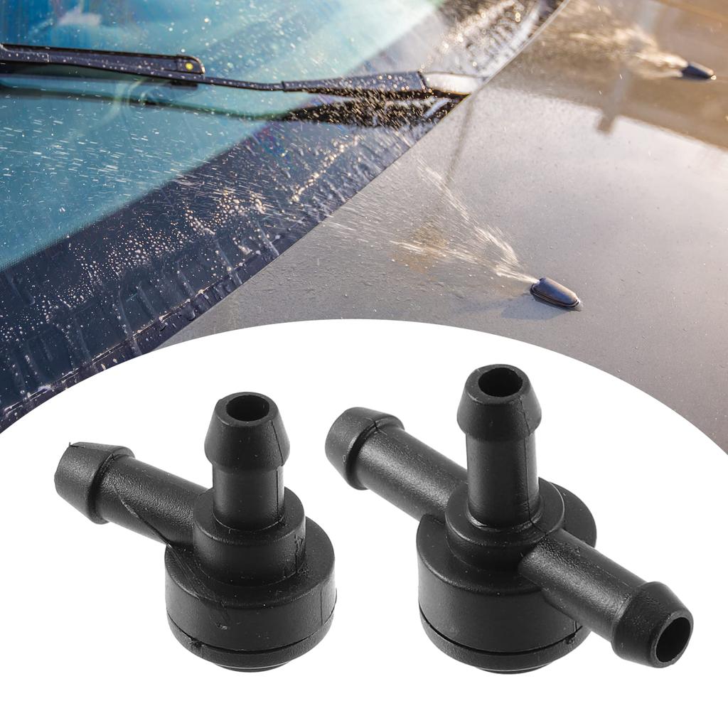 ACROPIX Windshield Washer Nozzle, Wiper Jet, Compatible with Volvo V50, Black, 2 Pack