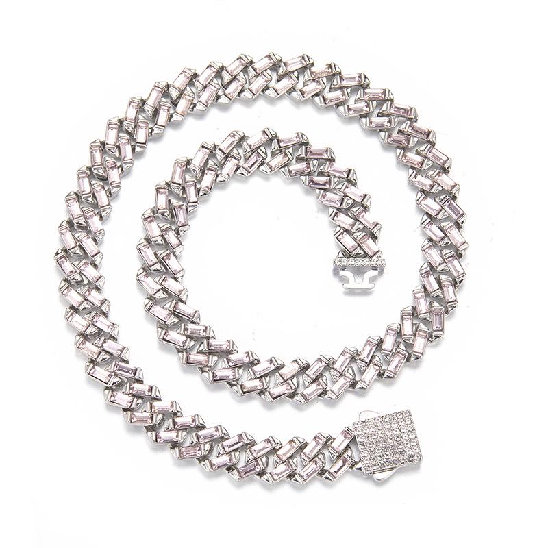 European & American 13mm Diamond-Studded Cuban Chain: Hip-Hop Fashion Pendant for Couples