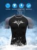 Men's Dark Tribal Tattoo Cross Compression T-Shirt Absorb Sweat for Gym Running Fitness Training