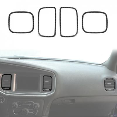 Carbon Fiber Dashboard Air Vent Outlet Cover Trim Frame For Dodge Charger 2011+