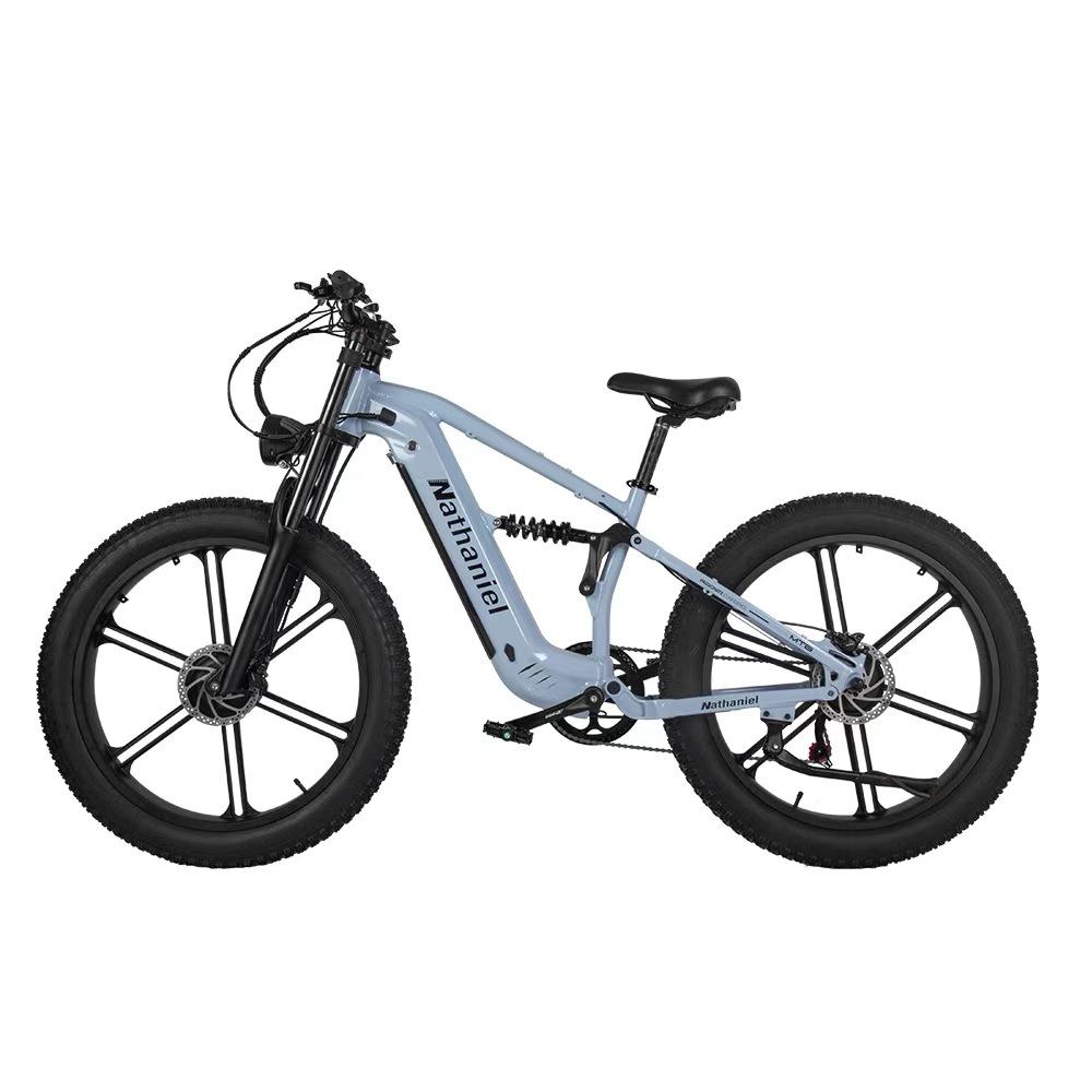 Electric Bicycle Nathaniel SYR09 26" Fat Tire 1000Wx2 Peak Motor Fully Suspended Adult Electric Bike 48V 20Ah Dual Hydraulic Brake 7 Speed