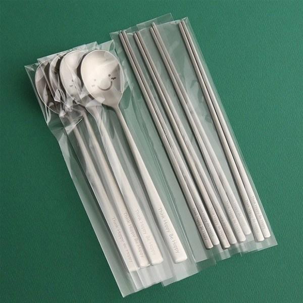 Inspoon Charlie Wink Adult Cutlery Set, 1 Set, Spoon 4p + Chopsticks 4p, Korean Popular Tableware