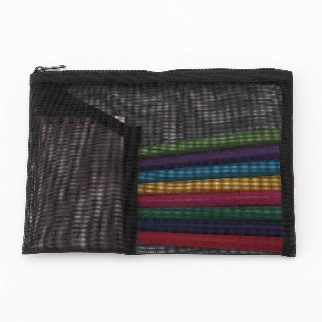 MUJI Nylon Mesh Case with Pocket B6 Size NDC19A0S Black