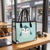 Cute Penguin Printed Tote Bag Casual Large Capacity Handbag for Daily Use
