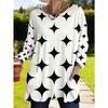 Women's Long-sleeved Round-neck T-shirt, Suitable for Spring, Autumn and Winter Seasons. It Has Pockets and Print Designs. Machine Washable.