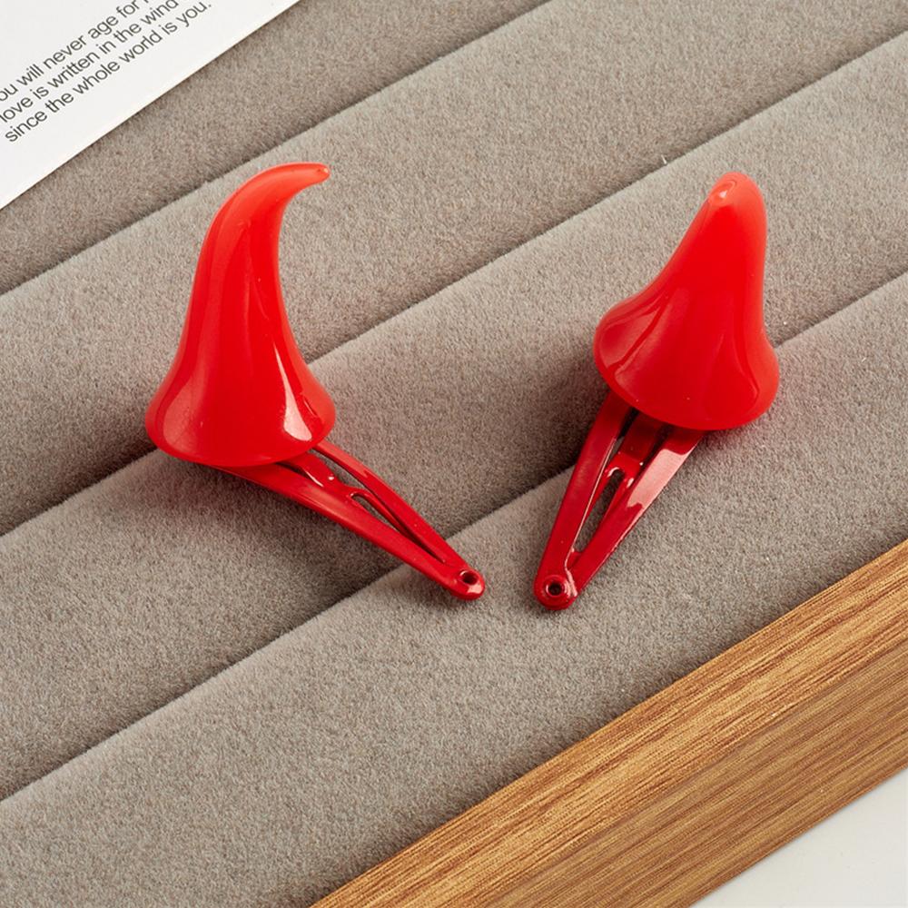 

New 1 Pair Red Devil Horns Hair Clips Small Vampire Hairpin for Cosplay Halloween