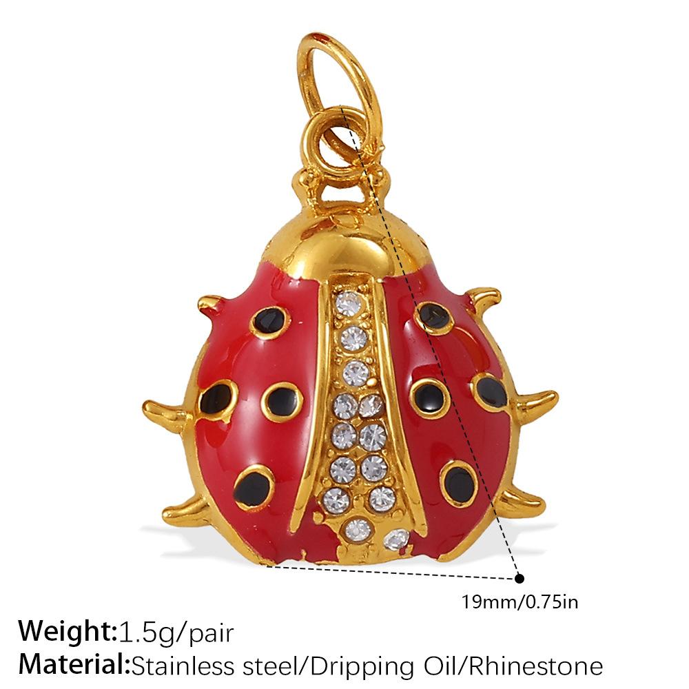 Cartoon Oil Dripping Fruit Diy Pineapple Pendant Stainless Steel Gold-Plated Dopamine Accessories