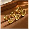 Minimalist Gold Color Hoop Earrings Stainless Steel Chunky Earrings for Women Girls Hypoallergenic Jewelry Aretes Mujer Trend