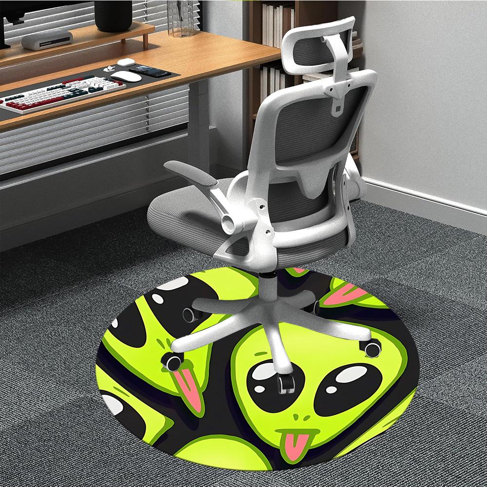 

1PC Alien Face Chair Carpet for Office, Indoor Non-Slip Washable Carpet, Soft Comfortable Mat For Office Room yy250930243 80cm by 80cm