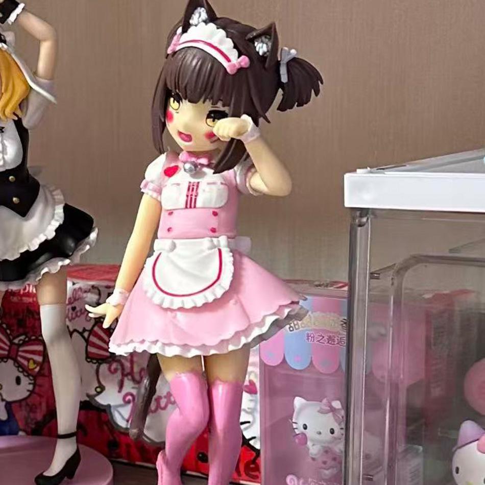 NEKOPARA 18CM Anime Cat Maid Figure - Chocolates Vanilla Cute PVC Collectible Static Doll Pretty Cat Style Model for Kids
