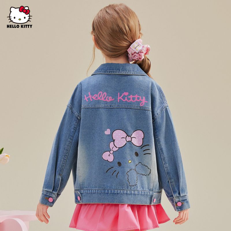 Girls' Spring Sweet and Cool Color-Blocked Denim Jacket 2025 New Stylish and Fashionable Children's Clothing