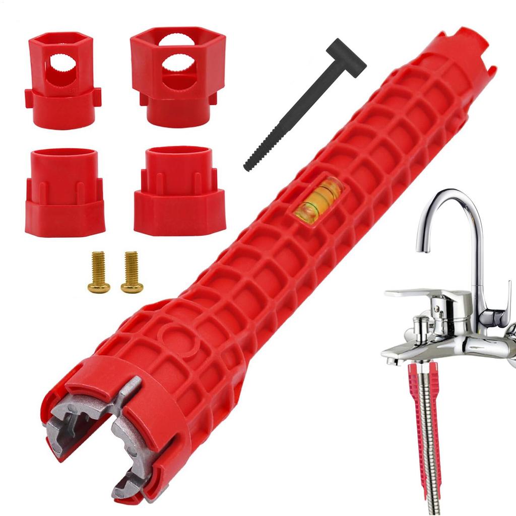 Faucet Wrench Plumbing Installer Repair Tool Hex Pipe Wrench for Bathroom Toilet Kitchen Basin Bathtub Garden Hose Maintenance