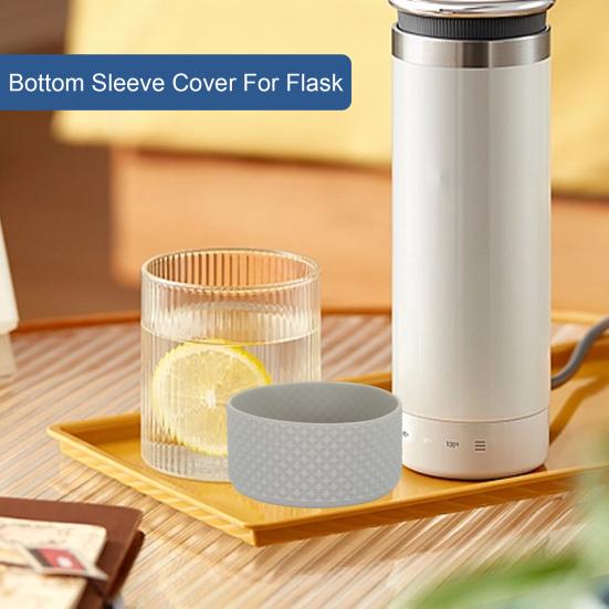 Flask Silicone Boot Rhombus Texture Water Bottle Bottom Sleeve Non-slip Anti-scratch Vacuum