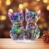 Statuetta di Gatto Colorata Ornamenti Miniatura di Gatto Colorato Sculture di Gatto Acrilico 2D Decorazione per la Casa Scultura di Animale a Colori Per Gatto