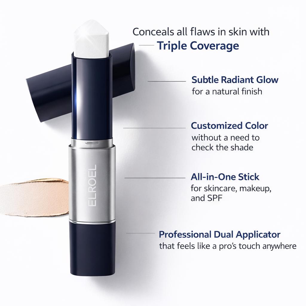 ELROEL Blanc Cover Cream Stick Navy 13g, 1PCS