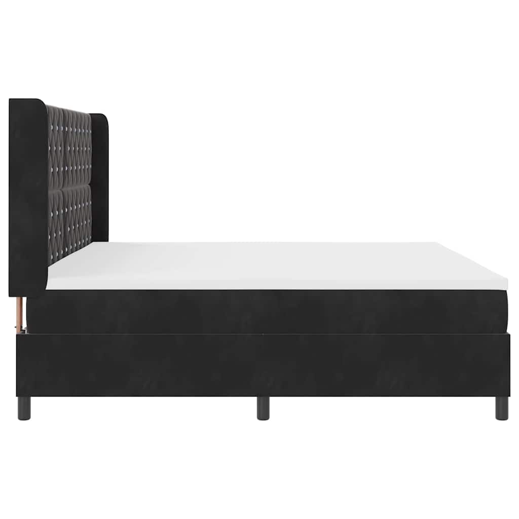 Box Spring Bed with Mattress Black 200 X 200 Cm Velvet