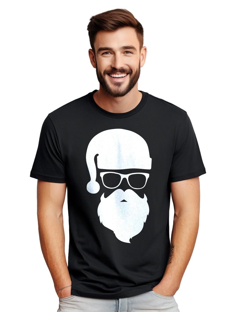 Santa Hipster Christmas T-Shirt Mens Womens Tees Top - Funny and Festive! Unisex Printed Design, Spre