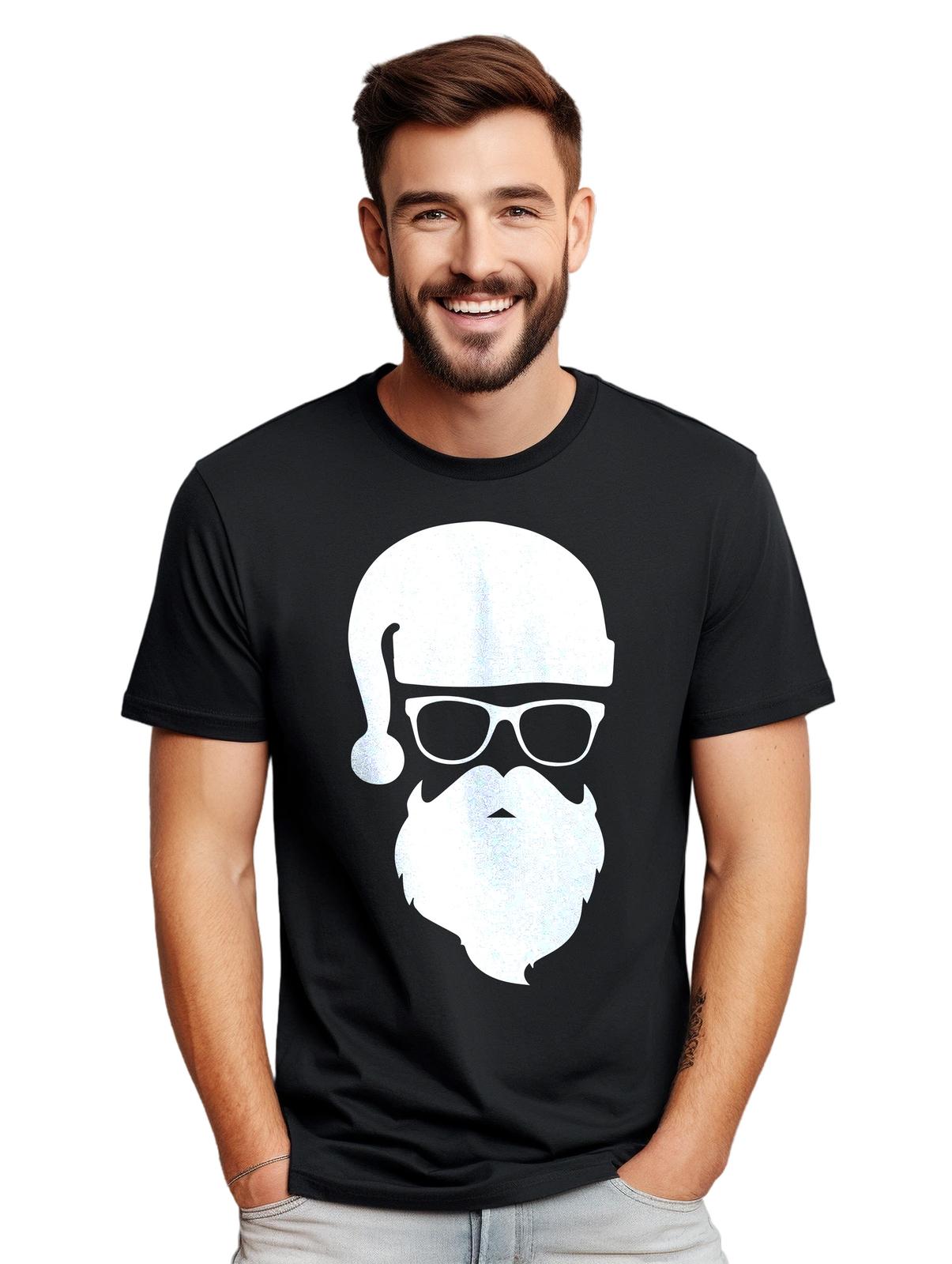 

Santa Hipster Christmas T-Shirt Mens Womens Tees Top - Funny and Festive! Unisex Printed Design, Spre 2XL