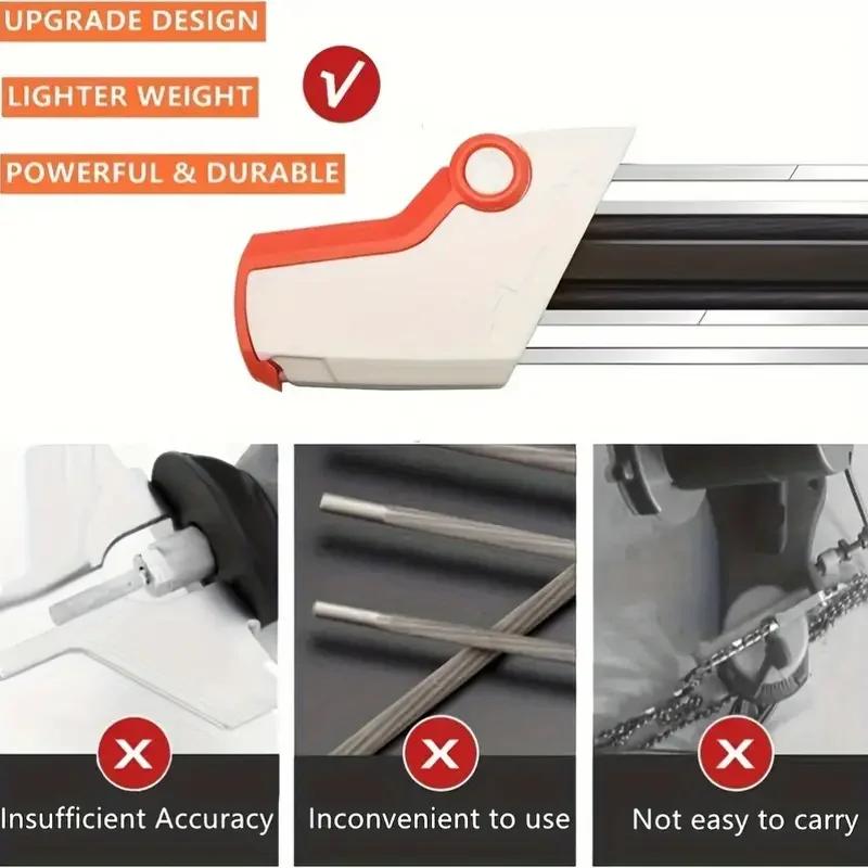 2-in-1 Manual Chainsaw Sharpener - 4.0/4.8mm File & Whetstone Grinder (Durable, High-Precision, Universal Fit)