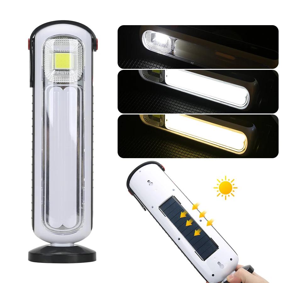 2200mah Battery Outdoor Solar Light LED Lamp Portable Hook Up Camping Emergency Light  USB Rechargeable Bulbs Fishing Lantern