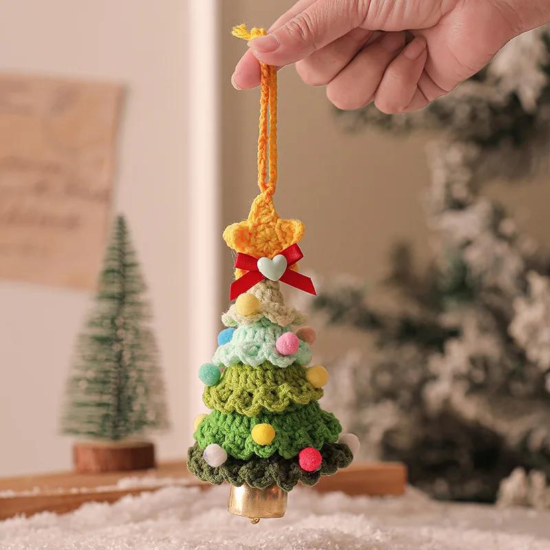 1pcs Stuffed Plants Christams Tress Handmade Crochet Keychains Small Pendant Christams Tree Hangings Decoration