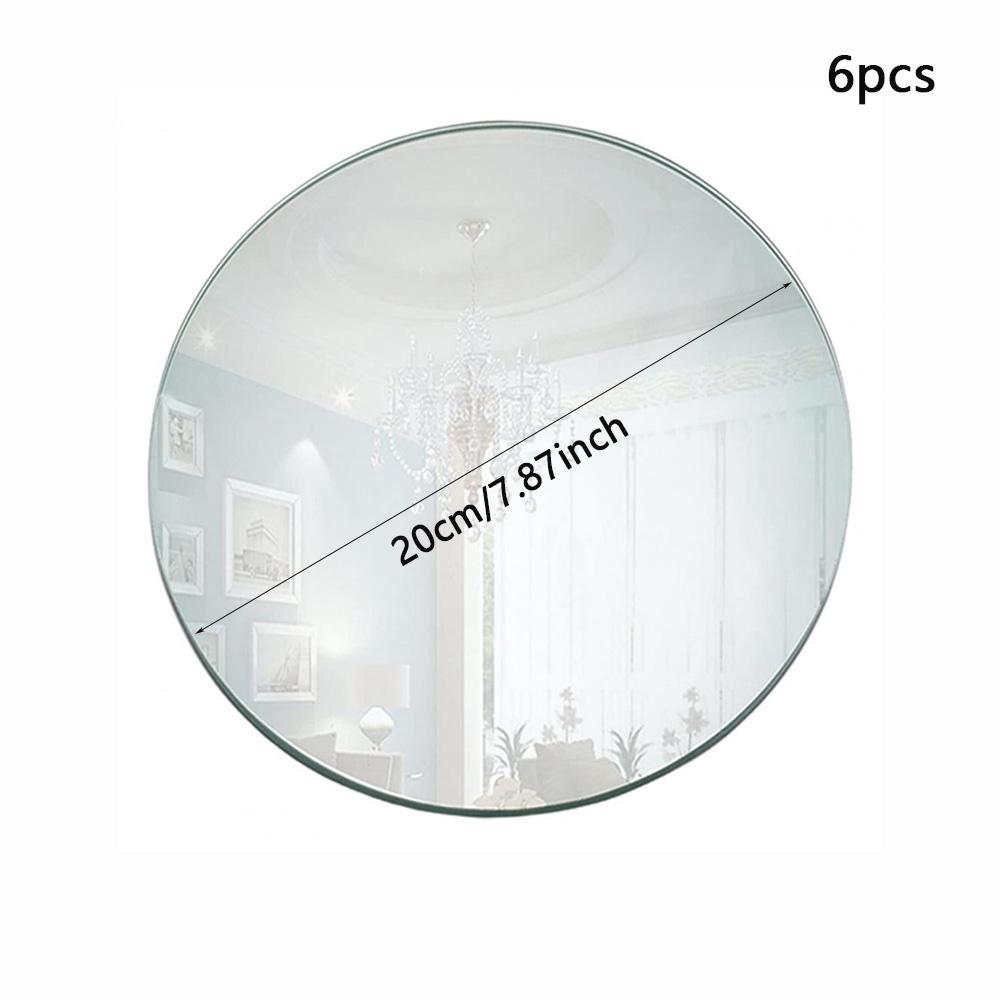 Runtow 6pcs 10/20/30cm Acrylic Round Mirrors For Wedding Centerpieces Table Decor ,Baby Shower Birthday Party Table Decor