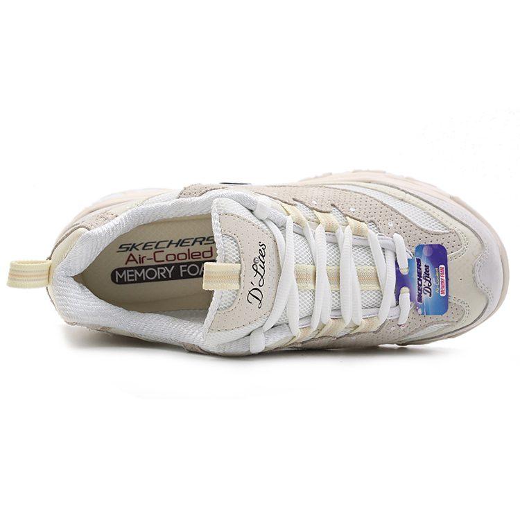 Skechers D'Lites 1.0 Mesh Cushioning Breathable Cushioning Breathable Low top Casual Shoes Women's White 13147-OFWT