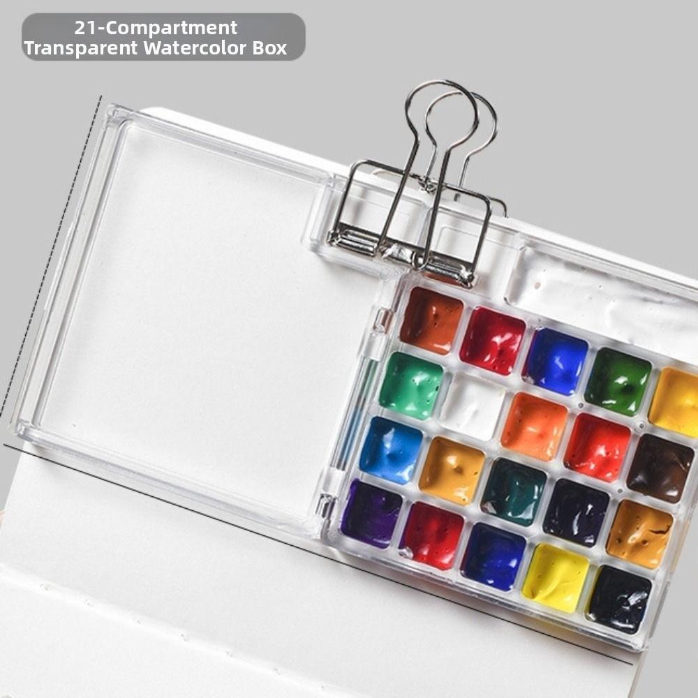 10/21 Grid Watercolor Paint Palette Mini Travel Painting Tray DIY Empty Paint Box  Artist