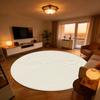 Light Beige Minimalist Lines Living Room Round Rug Decoration Bedroom Office Fluffy Carpet Easy Clean Soft Tables Chairs Mats