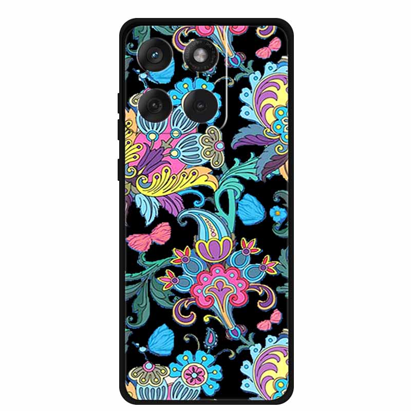 For Motorola G67 Power 5G 2025 Case Shockproof Soft Black Silicone Cute Cat Coque For Moto G67 Power Case 6.7" Cartoon Bumper