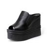 High Heeled Slippers 2026 New Korean Version Super High Heels Cool Slippers Wedge Heel Fish Mouth Sandals