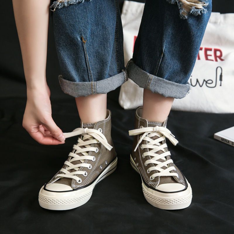 Canvas Shoes Women's Spring New Versatile Ulzzng Student Casual Girls Cloth Shoes Little White Board Shoes