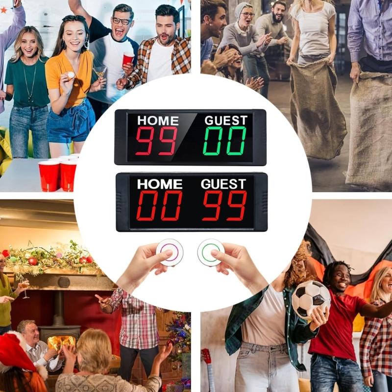 Multi-Sport Digital Scoreboard Adjustable Brightness Countdown Time Display Electronic Scoreboard Score Keepers
