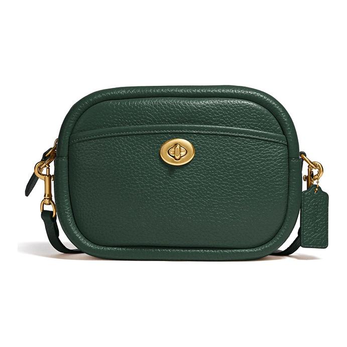 

Coach Camera Bag 23 Pebble Grain Leather Crossbody Bag Women bags Jungle-Green C4813-B4RFT Basic Set (Bag+Dust Bag)