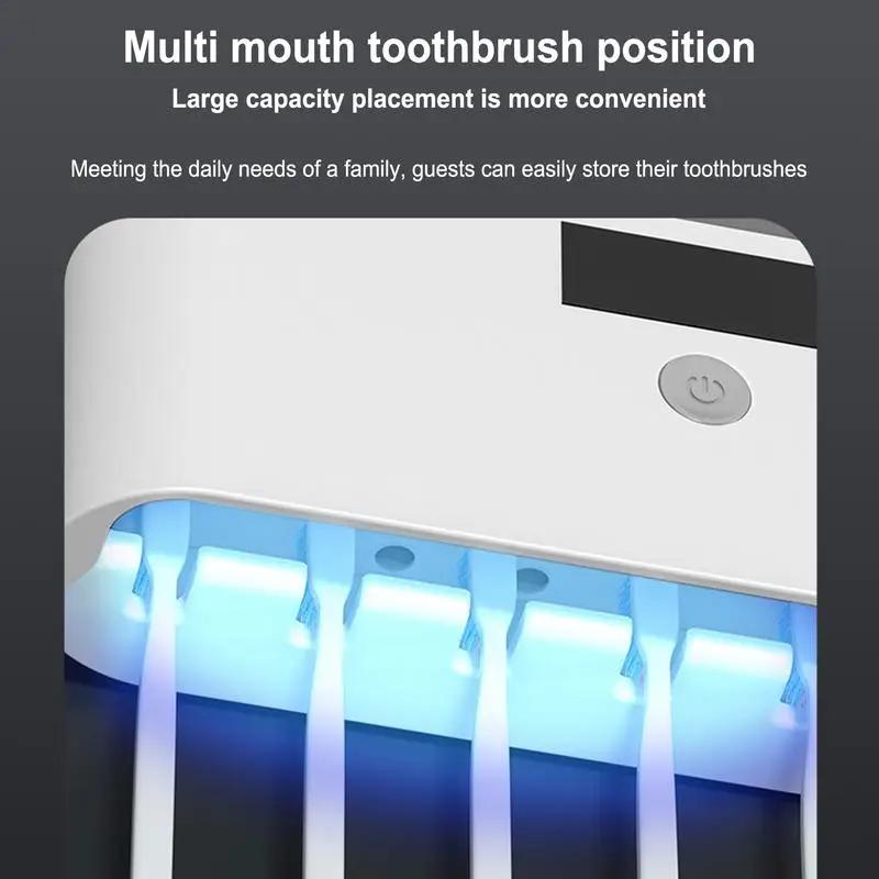 Toothbrush Wall Holder UV Tooth Brush Holder Wall With Toothpaste Dispenser LCD Digital Display Bathroom Supplies USB