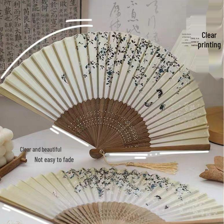 Ancient Style Bamboo Folding Fan: Classical Chinese Dancing and Photography Prop