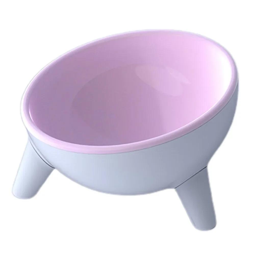 

1Pcs Comfort Feeding Bowl Tilted Elevated Pet Feeding Dispenser Pet Cat Dog Food Water Dish Backflow розовый