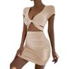 2026 Summer European & American Cross-border Women's V-neck Cut-out Bodycon Skirt