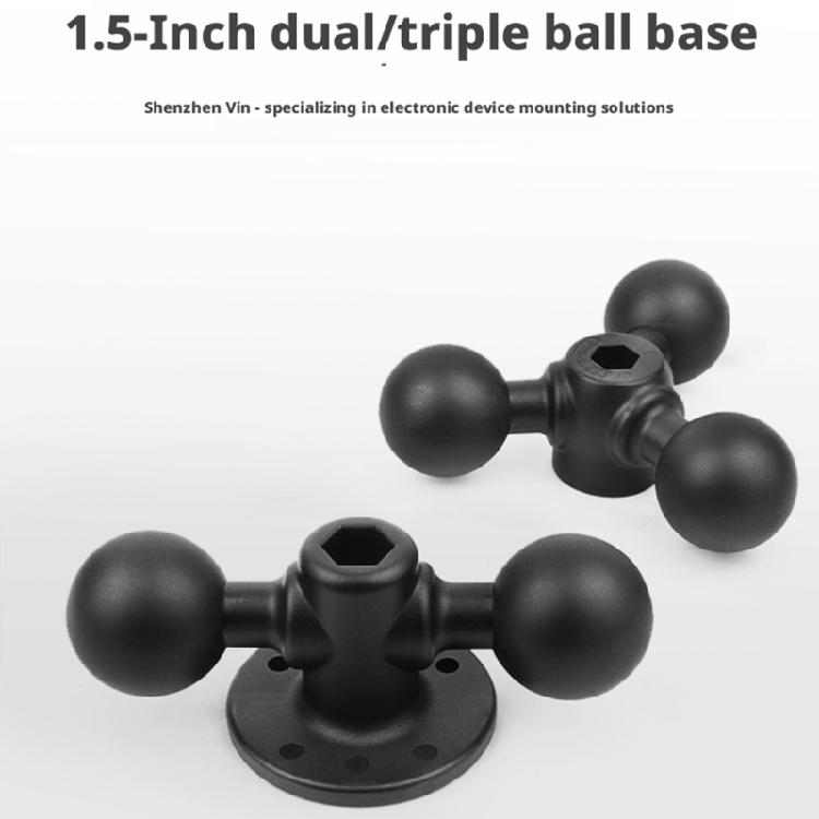 View-Adjusting 2-Ball Base Mount for Fish Finder and Navigation Use, 1.5 Inch 38Mm Round Base for Supported Hardware Arrangements in Vehicles