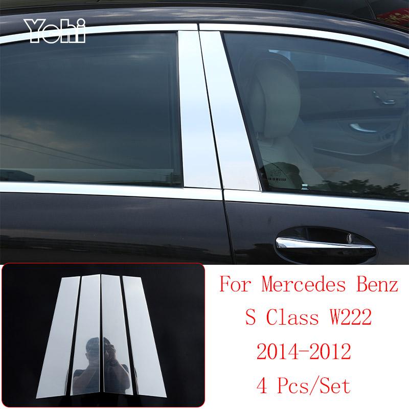 

For Mercedes-Benz S-class W221 W222 W223 2008-2026 Aluminum Alloy Car Window B-pillar Center Pillar Trim Sticker Car Accessories
