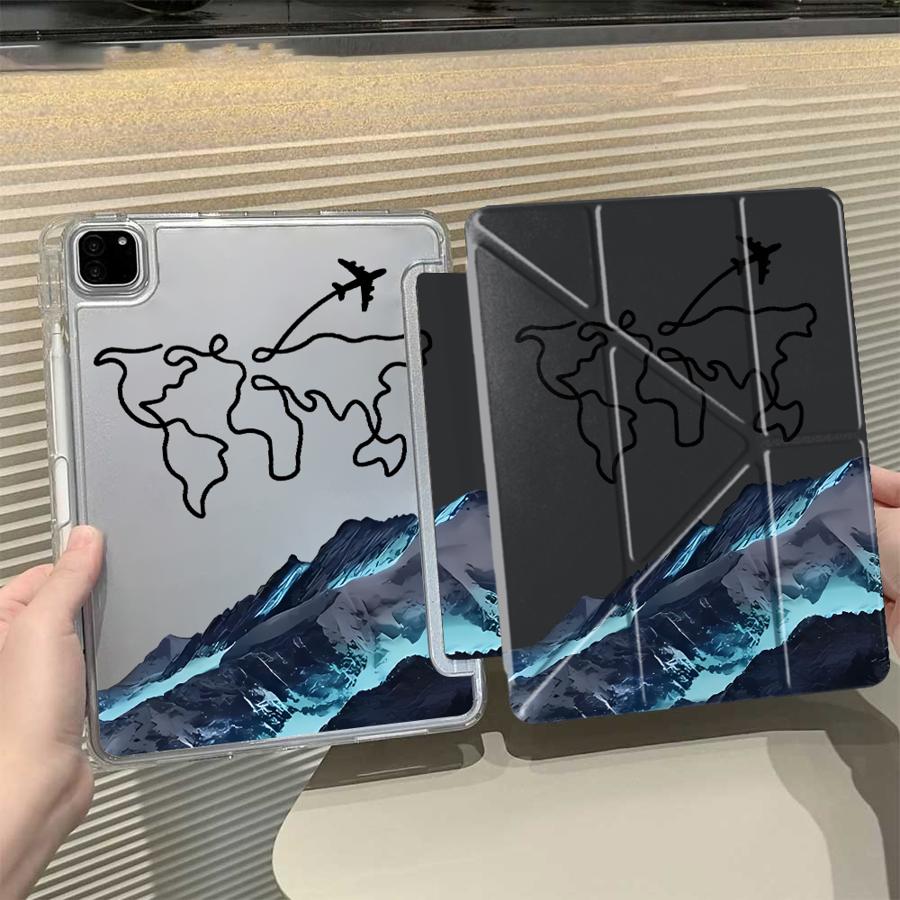 

Чехол-подставка Aircraft Mountain Peak Y-Fold для планшета iPad Mini 6 7 Air 4 5 M3 M2 1 2 M4 11 дюймов Pro 2025 Pro 11-го 10-го 9-го iPad Mini 6 8.3