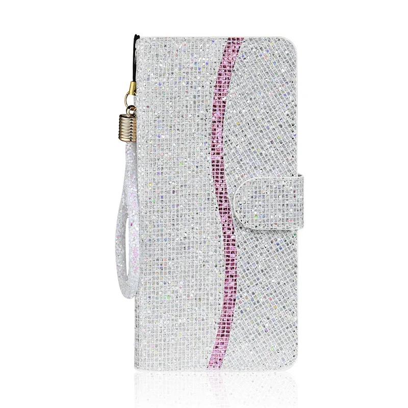 Glitter Leather Case For iPhone 13 11 12 14 15 16 17 Pro XS Max Mini XR X 8 7 Plus SE 2020 2022 SE3 Air 16E 17E Flip Case Cover
