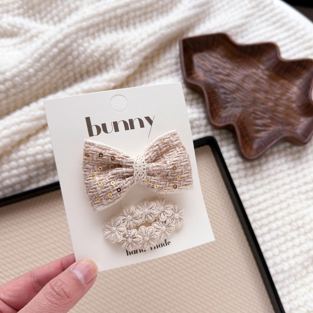 New Lace Coffee Flower Children's Hairpin Cute Girl Bangs Headgear Hairpin Retro Headwear Girls Kids Hair Accessories