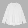 LESS 2024 Spring Silk Blend Pullover V-Neck Shirt