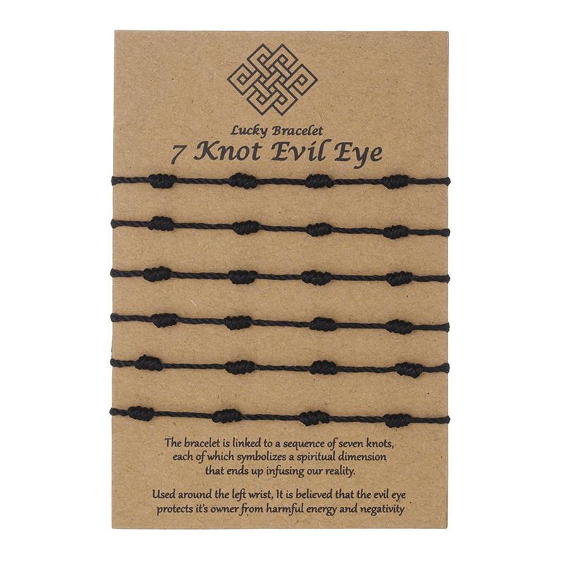 6 шт./набор Браслеты из красной нити ручной работы Регулируемый браслет из красной нити с 7 узлами Амулет Успех и процветание для женщин Ювелирные изделия