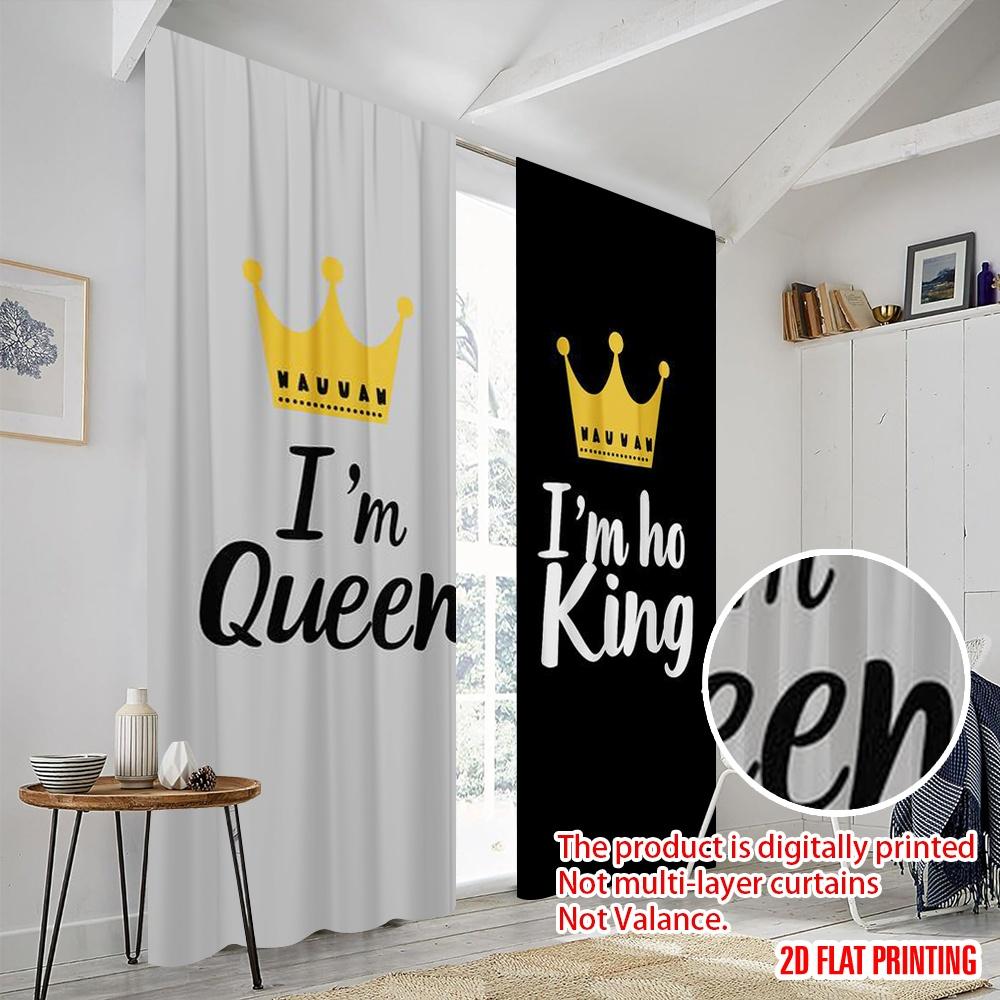 2pcs,2D plane printing Pattern Curtains King and Queen (38) Versatile Polyester (without rod) Decorations Inside Use for Study,