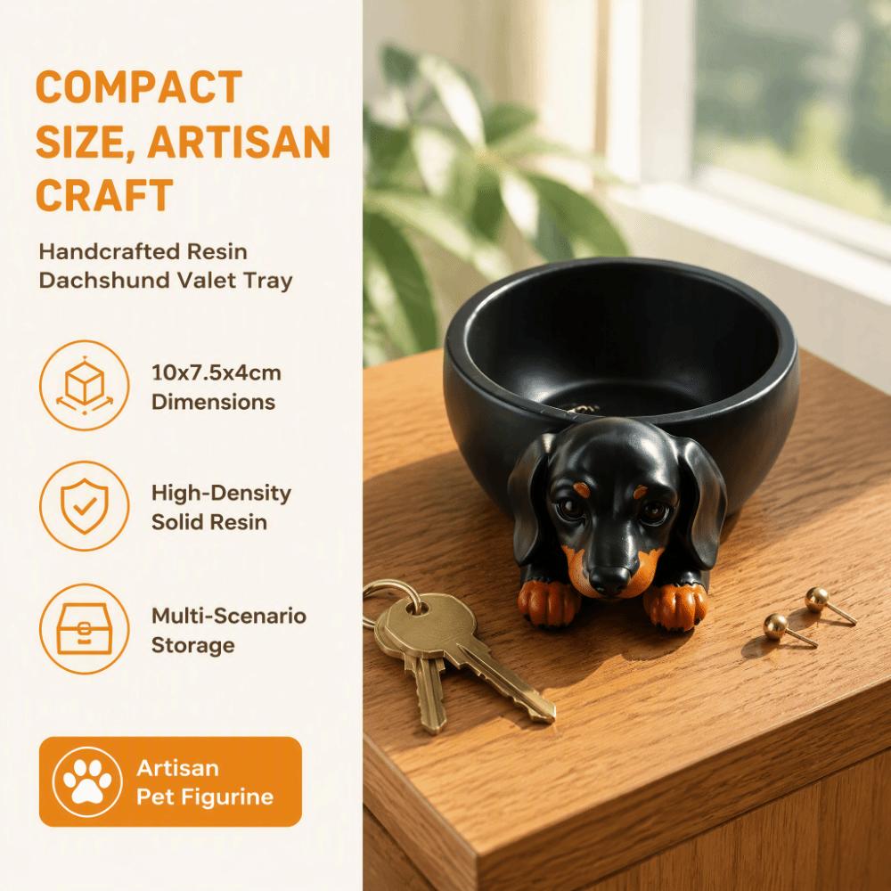 Minimalist Style Dachshund Storage Tray 3D Printed Sausage Dog Planter Bathroom